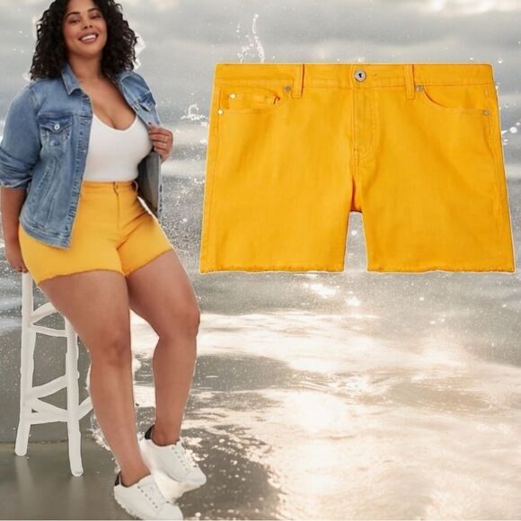 Torrid Mango Mid-Rise Vintage Stretch Midi Short Size 20 - Picture 2 of 9